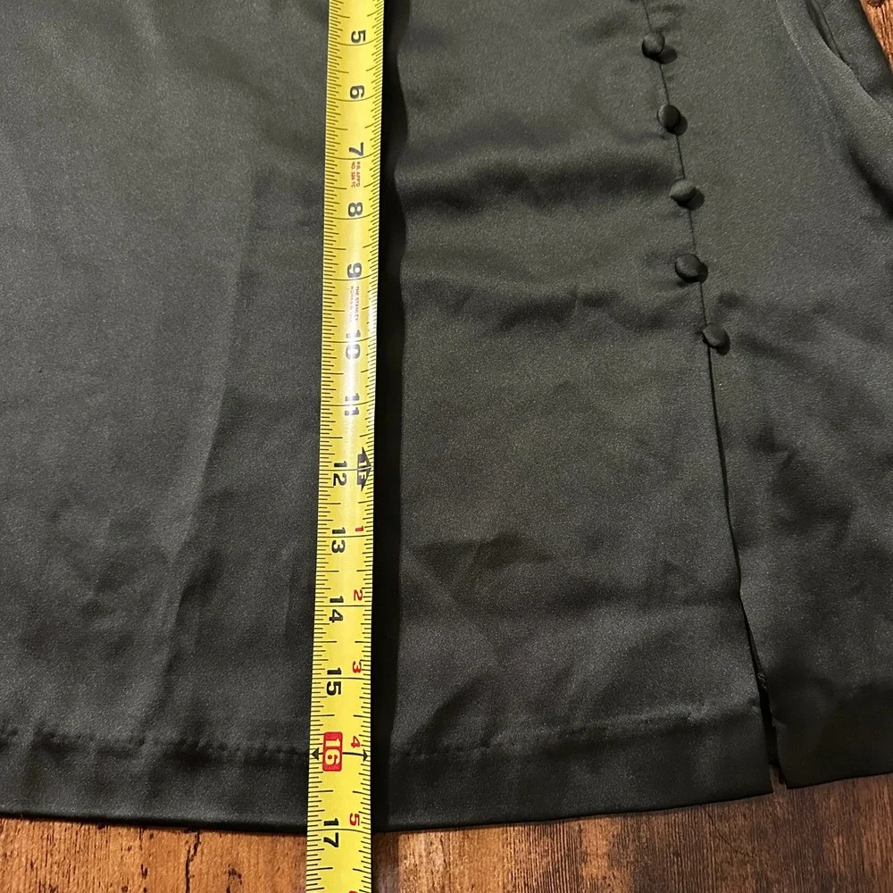 LeGer Lena Gercke Satin Skirt Womens 38 Black Side Button Mini Skirt LEG0549001
